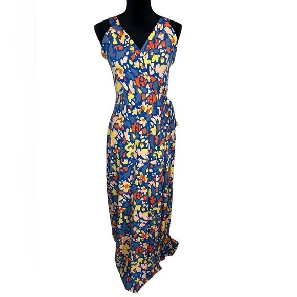 NWT 41 HAWTHORN FLORAL/TROPICAL FAUX WRAP MAXI DRESS WOMENS SIZE LARGE - Picture 3 of 13